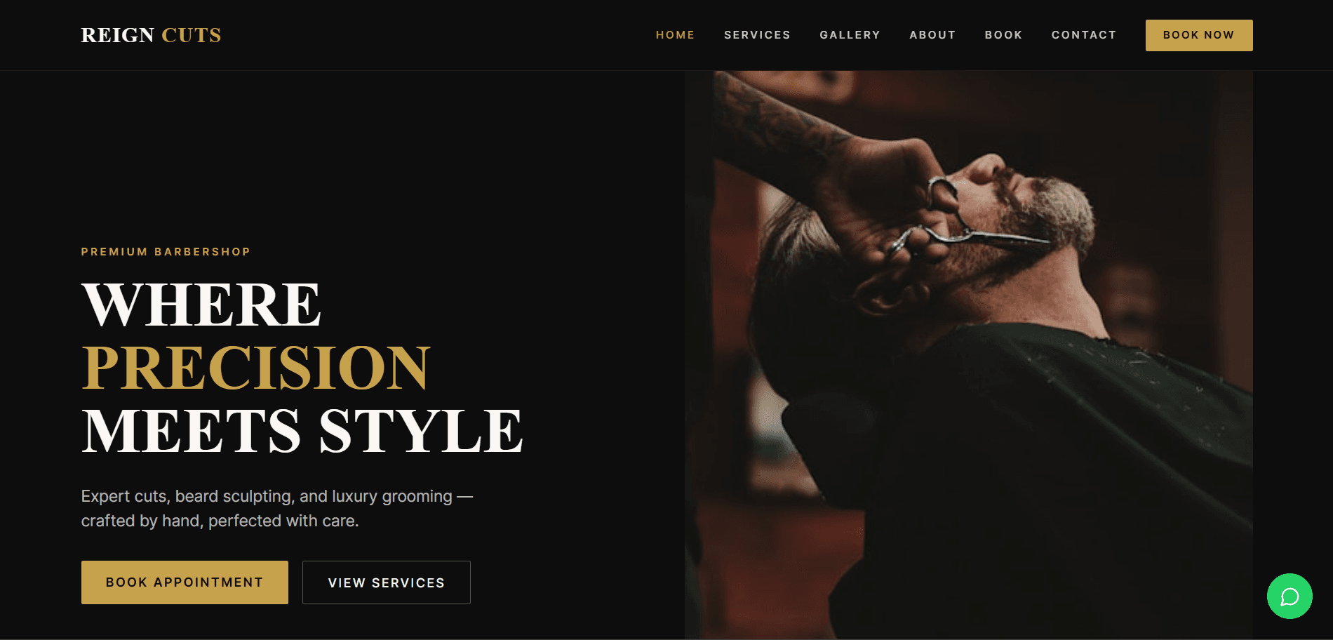 Reign Cuts — Premium barbershop website